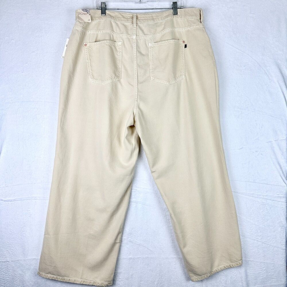 Anthropologie Pilcro The Annie Wide Leg Jeans Size 20W NWT Natural Khaki - Picture 6 of 13